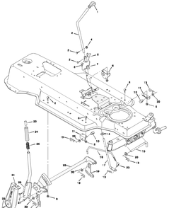 Mower Housing Suspension Diagram and Parts List for 31720X51A 1997 Briggs and Stratton Lawn Tractor